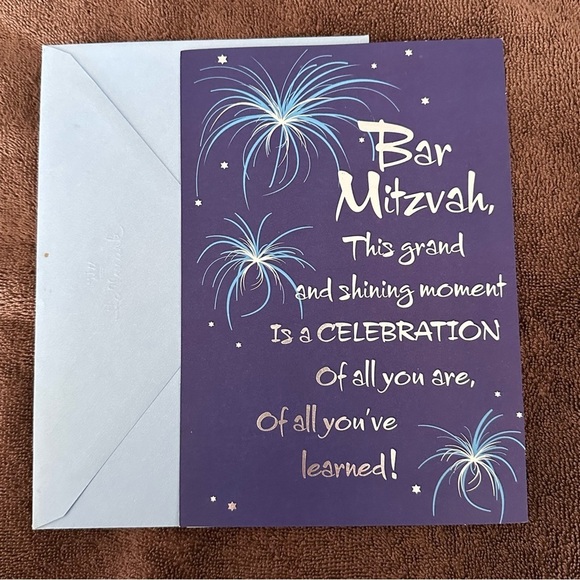 FOUR (4) Bar Mitzvah Cards Tree of Life Unique Hallmark Jewish NEW Vintage Stock - Picture 10 of 12